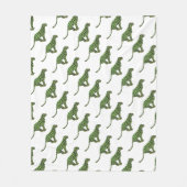 Leopard Black en Green Silhouette Fleece Deken (Voorkant)