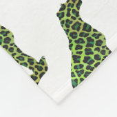 Leopard Black en Green Silhouette Fleece Deken (Hoek)