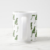 Leopard Black en Green Silhouette Grote Koffiekop (Achterkant)