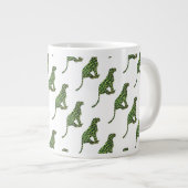 Leopard Black en Green Silhouette Grote Koffiekop (Voorkant rechts)