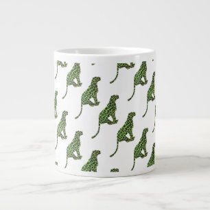 Leopard Black en Green Silhouette Grote Koffiekop