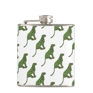 Leopard Black en Green Silhouette Heupfles