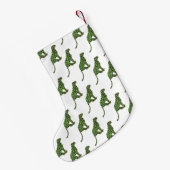 Leopard Black en Green Silhouette Kleine Kerstsok (Achterkant (Hangend))