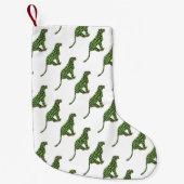 Leopard Black en Green Silhouette Kleine Kerstsok (Voorkant)