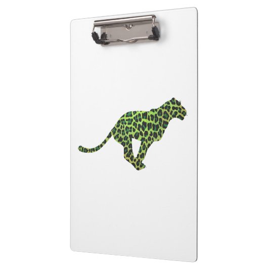 Leopard Black en Green Silhouette Klembord (Links)