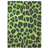 Leopard Black en Green Silhouette Klembord (Achterkant)
