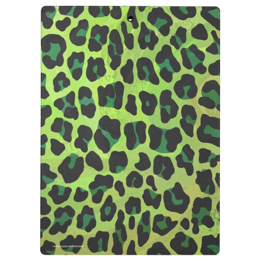 Leopard Black en Green Silhouette Klembord (Achterkant)
