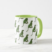 Leopard Black en Green Silhouette Mok (Voorkant rechts)