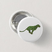 Leopard Black en Green Silhouette Ronde Button 3,2 Cm (Voorkant /achterkant)