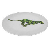 Leopard Black en Green Silhouette Snijplank (Hoek)