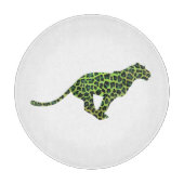 Leopard Black en Green Silhouette Snijplank (Voorkant)