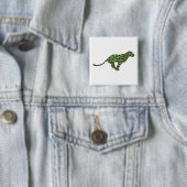 Leopard Black en Green Silhouette Vierkante Button 5,1 Cm (In situ)