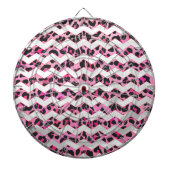 Leopard Black en Hot Pink Chevron Print Dartbord (Voorkant)