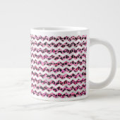 Leopard Black en Hot Pink Chevron Print Grote Koffiekop (Rechts)
