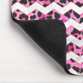 Leopard Black en Hot Pink Chevron Print Muismat (Hoek)