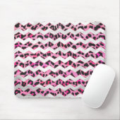 Leopard Black en Hot Pink Chevron Print Muismat (Met muis)