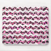 Leopard Black en Hot Pink Chevron Print Muismat (Voorkant)
