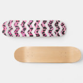 Leopard Black en Hot Pink Chevron Print Persoonlijk Skateboard (Horizontaal)
