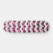 Leopard Black en Hot Pink Chevron Print Persoonlijk Skateboard (Horizontaal)