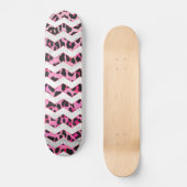 Leopard Black en Hot Pink Chevron Print Persoonlijk Skateboard (Voorkant)