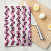 Leopard Black en Hot Pink Chevron Print Theedoek (Quarter Fold)