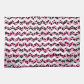 Leopard Black en Hot Pink Chevron Print Theedoek (Horizontaal)