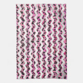 Leopard Black en Hot Pink Chevron Print Theedoek (Verticaal)