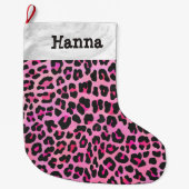 Leopard Black en Hot Pink Grote Kerstsok (Voorkant)