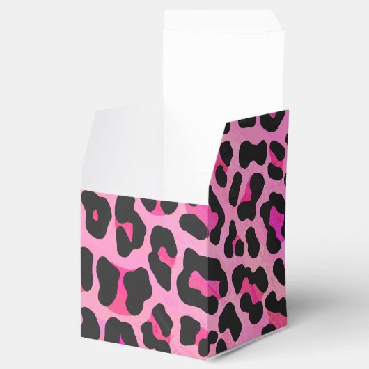 Leopard Black en Hot Pink Print Bedankdoosjes (Geopend)
