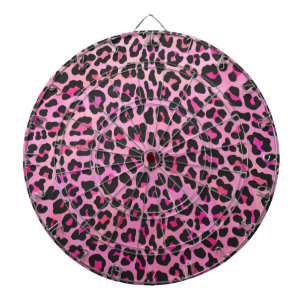 Leopard Black en Hot Pink Print Dartbord