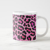 Leopard Black en Hot Pink Print Grote Koffiekop (Rechts)