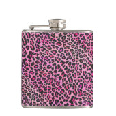 Leopard Black en Hot Pink Print Heupfles (Voorkant)