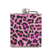 Leopard Black en Hot Pink Print Heupfles (Achterkant)