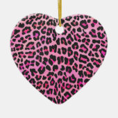 Leopard Black en Hot Pink Print Keramisch Ornament (Voorkant)