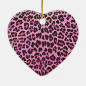 Leopard Black en Hot Pink Print Keramisch Ornament (Achterkant)
