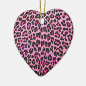 Leopard Black en Hot Pink Print Keramisch Ornament (Links)