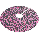 Leopard Black en Hot Pink Print Kerstboom Rok (Gekanteld)