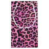 Leopard Black en Hot Pink Print Klein Cadeauzakje (Achterkant)