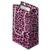 Leopard Black en Hot Pink Print Klein Cadeauzakje (Voorkant Gekanteld)
