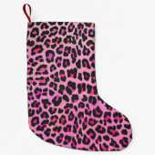 Leopard Black en Hot Pink Print Kleine Kerstsok (Voorkant)