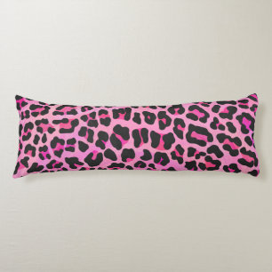 Leopard Black en Hot Pink Print Lichaamskussen