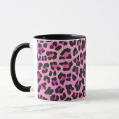 Leopard Black en Hot Pink Print Mok (Links)