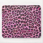 Leopard Black en Hot Pink Print Muismat (Voorkant)