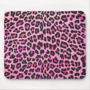 Leopard Black en Hot Pink Print Muismat