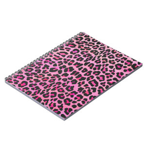 Leopard Black en Hot Pink Print Notitieboek