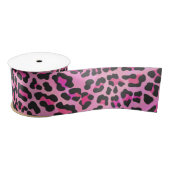 Leopard Black en Hot Pink Print Satijnen Lint (Spoel)