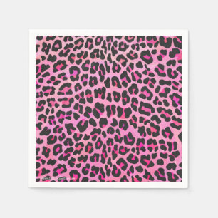 Leopard Black en Hot Pink Print Servetten