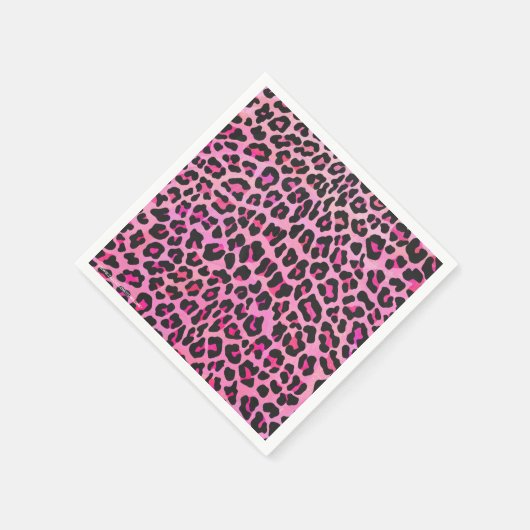 Leopard Black en Hot Pink Print Servetten (Hoek)