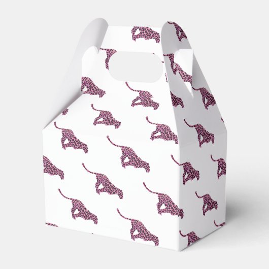 Leopard Black en Hot Pink Print Siloette Bedankdoosjes (Achterkant)