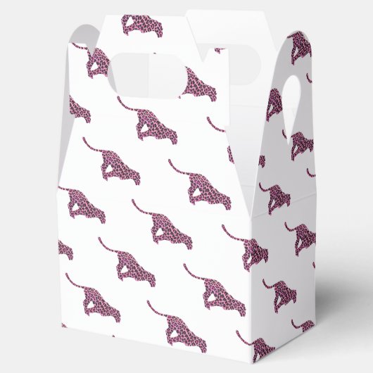 Leopard Black en Hot Pink Print Siloette Bedankdoosjes (Geopend)
